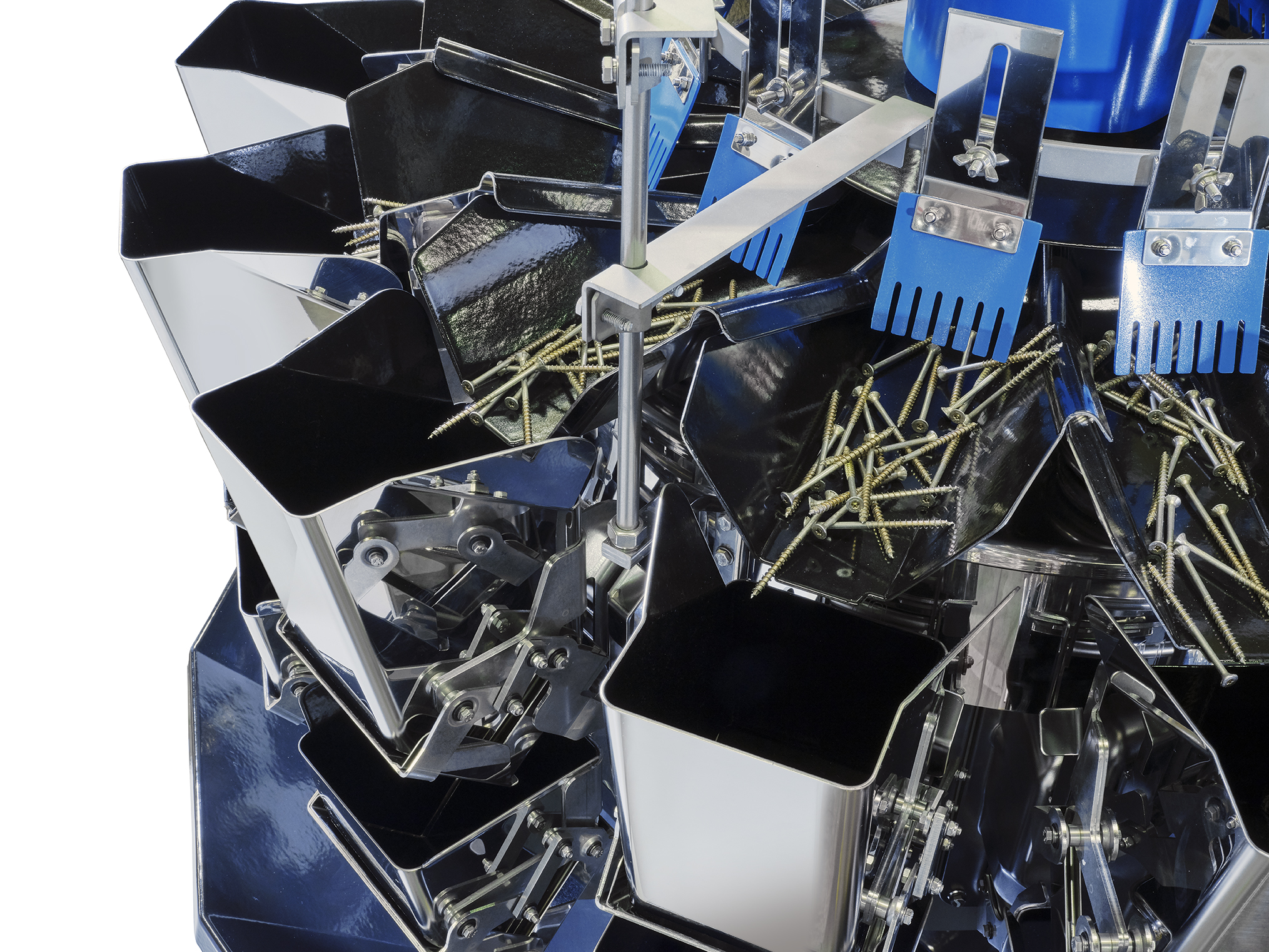 Automatic multihead weighing solutions for screws and other hardware components.